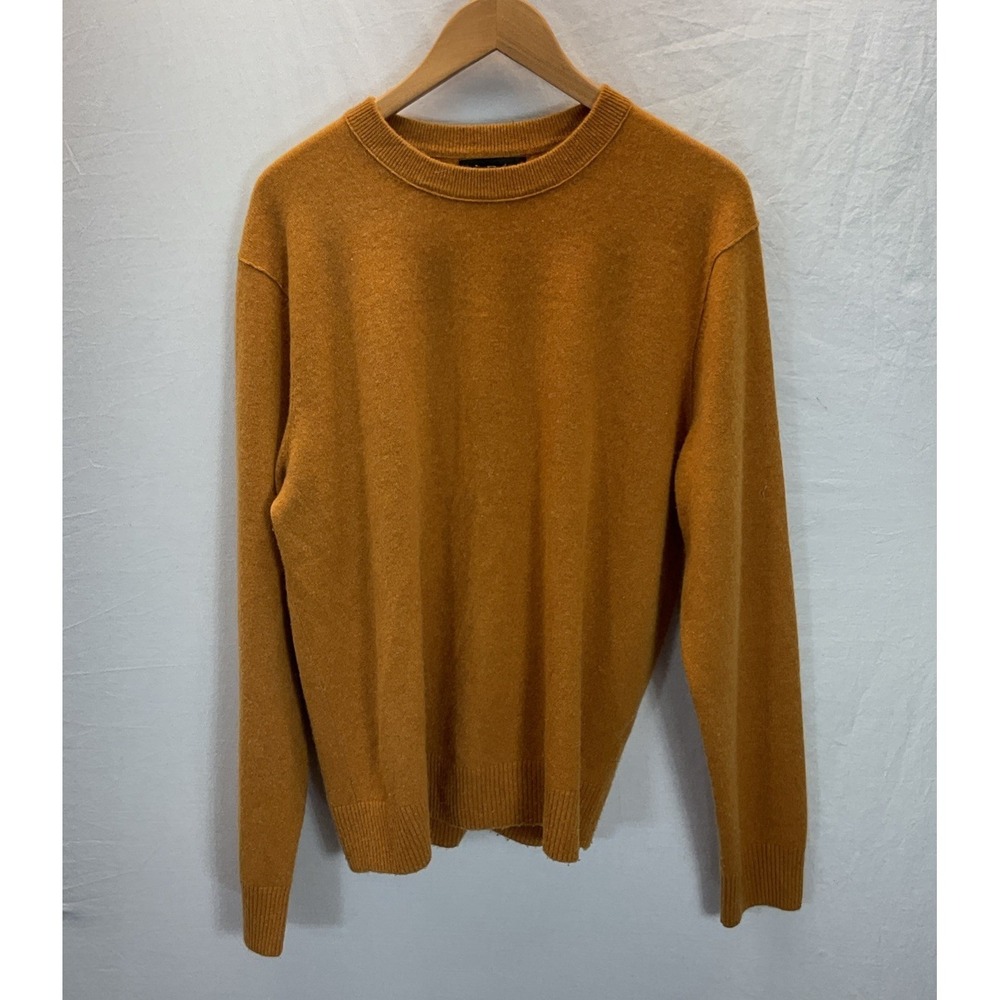 Banana Republic Crewneck Sweater Mens M Mustard 100% Cashmere Classic Preppy